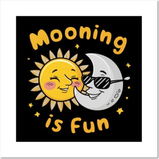 Solar Eclipse Funny Mooning The Sun Is Fun Posters and Art